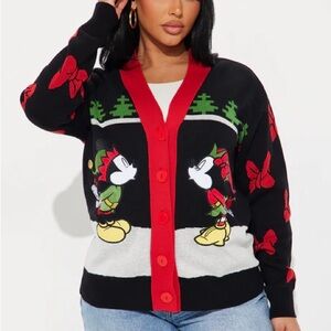 Disney Women's Black and Red Cardigan